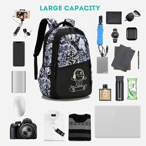 School Backpack for Boys, Kids Backpacks Laptop Backpack with USB Charging Port, Lightweight Bookbag for Elementary Middle School Bags Waterproof Travel Backpack - style: Skateboard-3