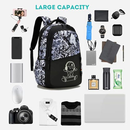 School Backpack for Boys, Kids Backpacks Laptop Backpack with USB Charging Port, Lightweight Bookbag for Elementary Middle School Bags Waterproof Travel Backpack - style: Skateboard-3