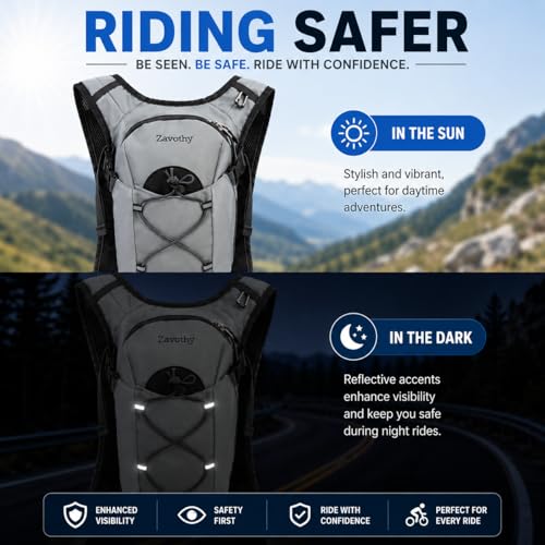 Zavothy Hydration Backpack with 2L Hydration Bladder Water Backpack for Hiking Hydration Pack for Running Cycling Hiking - color: New Gray