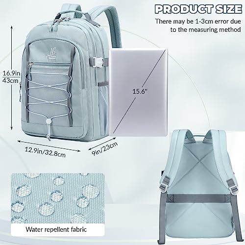Lanola Travel Backpack Durable Middle Schoolbag Travel Bag for Men & Women Lightweight College Student Backpack - Gray Blue - color: Grey Blue