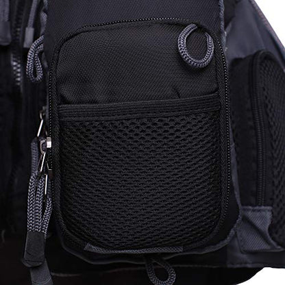 Kylebooker Fly Fishing Vest Pack Adjustable for Men and Women - color: Black