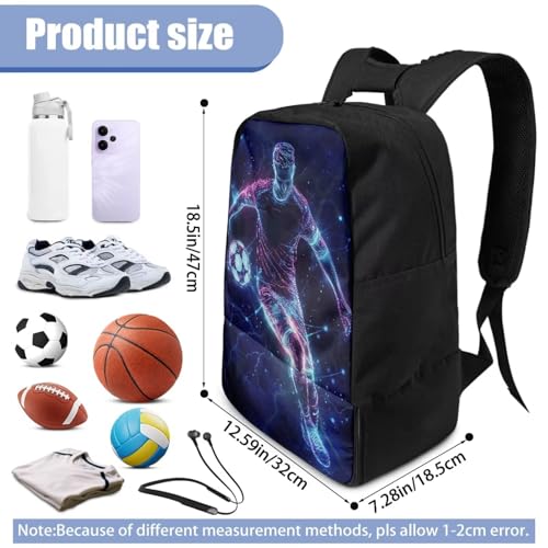 Basketball Backpack With Separate Ball Compartment And Shoes Fit Basketball Volleyball Football - color: Football Player