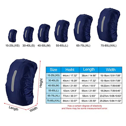 PATIKIL Waterproof Backpack Rain Cover, Non-Slip Backpack Cover with Vertical Reflective Strap Stay Dry for Hiking, Camping, Hunting - color: Dark Blue, size: Medium