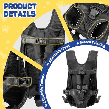 Dog Backpack Carrier, Legs-Out Front Carrier for Small Medium Dogs, Adjustable Breathable Front Carrier for Hiking, Cycling, Travel - size: Large (Back:15-20 in,Chest:23-30 in)