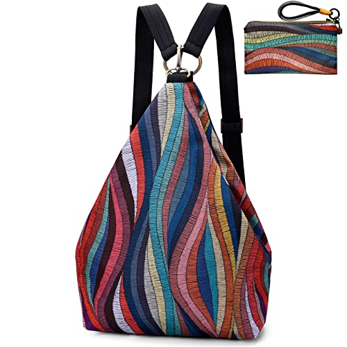 Black Butterfly Premium Backpack for Women, Bohemia Style Fashion Casual Daypack Backpack, Small Backpack Purse (0050-multicolor Plus) - color: 0050-multicolor Plus
