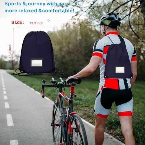 Drawstring Backpack Bulk 20 Pcs Draw String Bags DIY Gym Sports Traveling Yoga Cinch Bag Sackpack Drawstring Memo Card (black) - color: Black