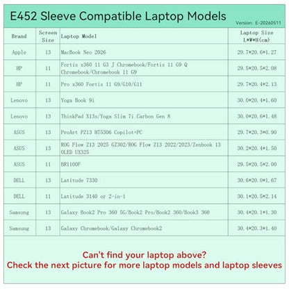Smatree Elite Laptop Sleeve for 13 inch Apple MacBook Neo 2026, HP/Chromebook, Lenovo Yoga/ThinkPad X13s, DELL Latitude, ASUS ProArt/ROG Flow, Samsung Galaxy, Protective Laptop Case with Pocket(E452) - size: 13 inch/E452/Size: 31.7*21.2cm