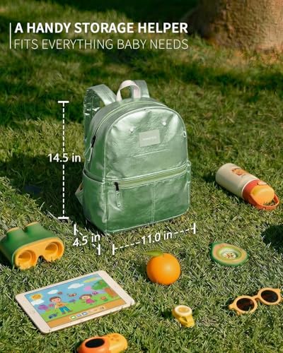 Toddler Backpack for Girls Boys 2-6 Kindergarten Elementary School Kids Backpack Boys 14" H Diaper Bag - color: Mint Green