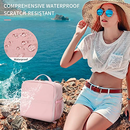 BAIGIO Camera Bag Insert Handbag Inner Case Large Capacity Small Camera Insert Bag Shockproof and Water-resistant DSLR SLR Foldable Protective Camera Organizer Cube Padded Camera Bag Pink - style: Pink Camera Bag Insert
