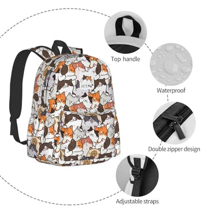 Cute Anime Cat Backpack School Bag Lightweight Bookbag Casual Daypack for Girls Boys Kids Women Men Travel Laptop 16 Inch - color: Kitty