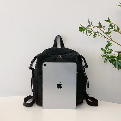 MaxxCloud Canvas Backpack-Adjustable Shoulder Straps,Unisex Mini Laptop Backpack for Work&Travel,Casual Daypack (Black) - color: Black