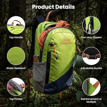 Timpanogos Elevation 22L Hiking Backpack, Lightweight Daypack for Men & Women made with Water-Resistant Ripstop Nylon, Hydration Compatible comes with Ergonomic Straps for Camping and Travel (Moab) - color: Moab