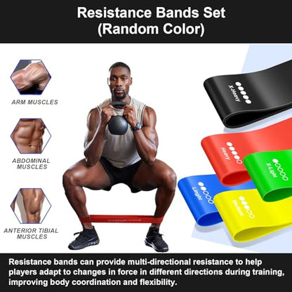 Basketball Training Equipment, Dribble Trainer, Footwork Training, Training Aids with Basketball Training Mat,Agility Ladder,Hand Grip Strengthener,Resistance Bands