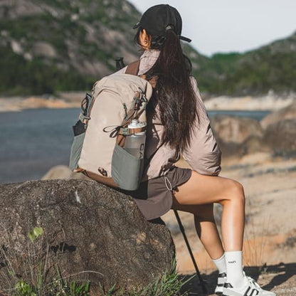 Small Hiking Backpack with Chest Strap for Men Women, 20L Lightweight Waterproof Travel Backpack with Padded Straps, Durable Cute Casual Hiking Daypack for Traveling Camping, Khaki - color: Khaki