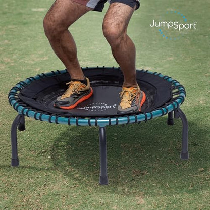 JumpSport 39" Essential Fitness Trampoline | Model 220, 230, 250 | Exercise Trampoline | 30 Low-Impact Bungees Rebounder for Adults - color: Teal