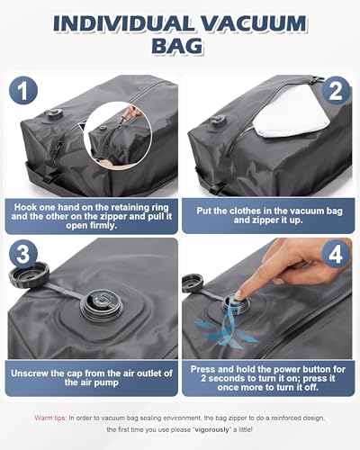 VGCUB Vacuum Backpack Travel with Pump, 40L Carry On Travel Backpack Flight Approved TSA, Vacuum Seal Compression Bags for Clothing, Waterproof Personal Item Bag for Women Men Dark green - color: A-dark Green With Vacuum Bag