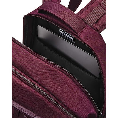 Under Armour Unisex Hustle 5.0 Backpack - color: (602) Dark Maroon / Green Screen / Misty Purple