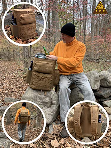 Cooler Backpack, Tactical, Insulated. Heavy Duty, Extra Large, Leak Proof for Hiking, Camping, Beach. Bonus, Credit Card Multi Tool Included