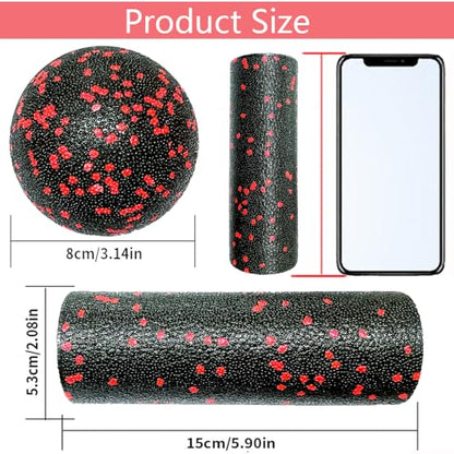 Extra Mini Foam Roller - High Density Massage Roller, Extra Small Yoga Roller for Physical Therapy, Myofascial Release, Deep Tissue & Muscle Recovery of Arms and Legs - color: Red