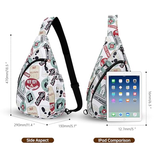 HUA ANGEL Crossbody Sling Bag for Men & Women Lightweight Waterproof Chest Shoulder Bag for Travel Hiking & Everyday Use - color: W-bear