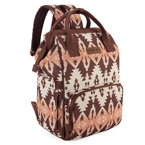 Montana West Wrangler Callie Diaper Bag Backpack with Stroller Straps Multifunction Baby Travel Bag WG2204-9110BR - color: Brown