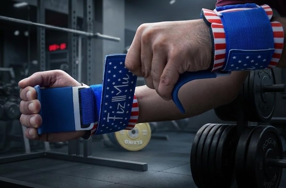 Heavy Duty Lifting Hooks with Wrist Support (Pair) - Nylon Weightlifting Hooks for Deadlifts, Pull Ups, Rows & Shrugs - Durable Straps with Cushioned Wrist Padding