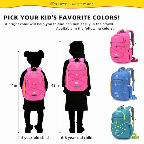 SKYSPER Kids Backpack 18L Children School Bag Child Boy Girl Pack Ages 4-8 for Traveling Day Trips Classes(Pink) - color: Pink, size: Medium