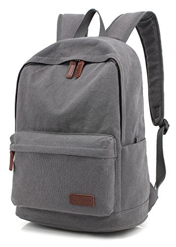 kayond Casual Style Lightweight canvas Laptop Bag/Durable Travel backpacks/Rucksack for Men&Women/Fashion Backpack Fits 15 inch Notebook (Gray) - color: Gray