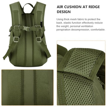 ArcEnCiel 10L/20L Mini X-Small Tactical Backpack MOLLE Daypack Gear Pack Camping Bag with Patch - color: Green, size: 10L