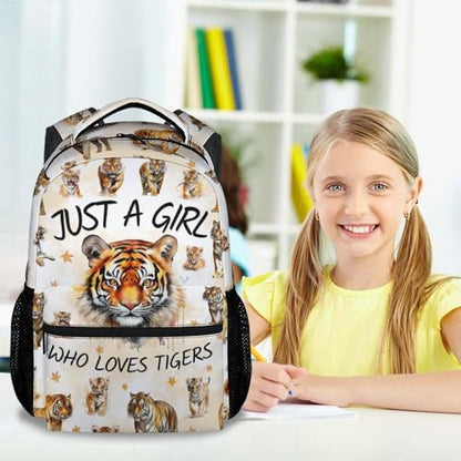 Toddler Girls Backpack - 17 Inch Large Capacity Tiger Backpacks - Adjustable Bookbag for School - color: Color2-1