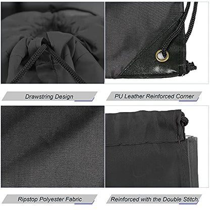 BeeGreen Drawstring Backpack Bags 20,30,50 Packs Reflective String Bags for Gym Sport Trip Cinch Sack DIY for Women Men - color: Black