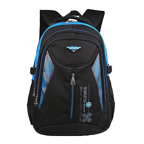 Water Resistant School Bag Durable Travel Camping Backpack for Boys and Girls - color: Blue