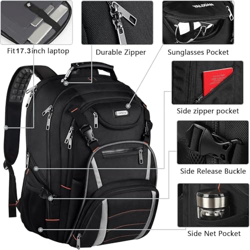 Jiefeike Travel Laptop Backpack, Extra Large Bookbag for Men Women,Basketball Backpack RFID Anti Theft TSA Approved College Student Waterproof Bag Fits 17 Inch Computer Notebook