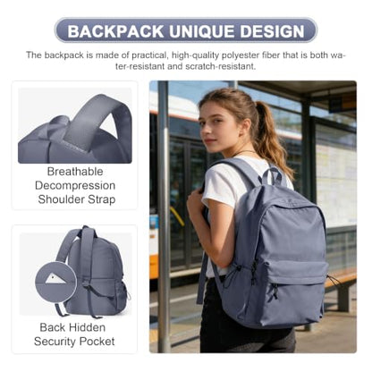 backpack Lightweight bag Waterproof college backpacks for cute Aesthetic backpack Casual Daypack - color: A-blue Purple