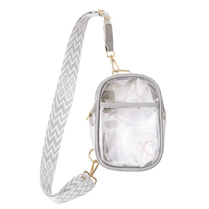 Clear Bag for Stadium Events Clear Purses for Women Stadium, Clear Sling Bag Clear Bag Stadium Approved, Back Pack Crossbody Bags for Women Men (Grey) - color: Grey