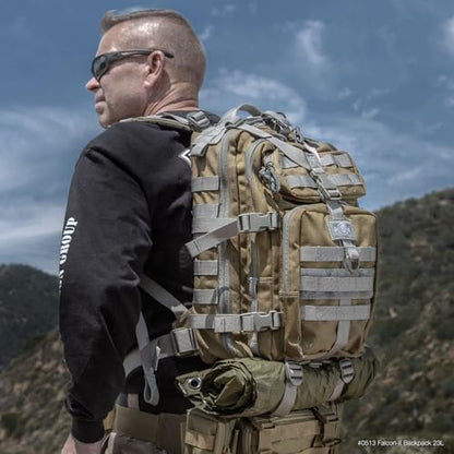 MAXPEDITION Falcon-II Backpack, 23L Tactical Backpack, Survival Pack, Bug Out Bag, MOLLE Go Bag for EDC, 0513 - color: Khaki/Foliage Green