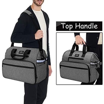 CURMIO Home Health Nurse Bag, Medical Supplies Bag with Padded Laptop Sleeve for Home Visits, Health Care, Hospice, Bag ONLY, Gray (Patent Pending) - color: Gray
