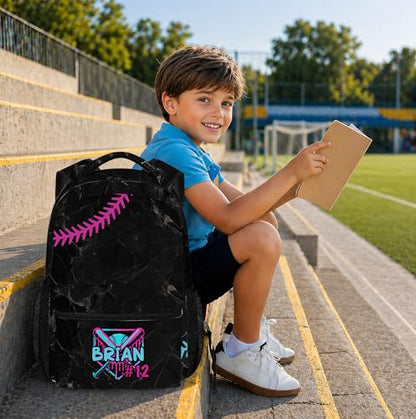 Personalized Baseball Drip Backpack, Blue Ice Cream Print Travel Bag, Multi Pocket Everyday Backpack (#8) - color: #8