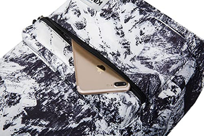 Kinmac Water Resistant Laptop Backpack with USB Charging Port for Laptop Up to 15.6 Inch (Snow Mountain) - color: Snow Mountain