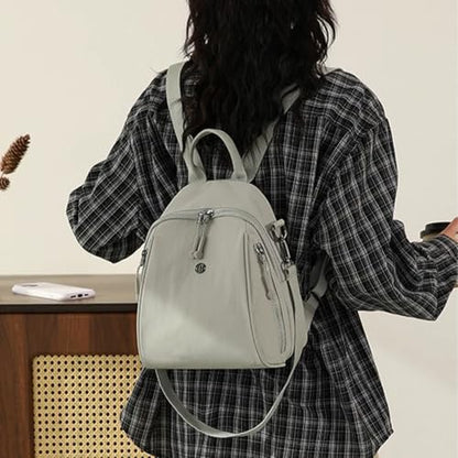 Simple Mini Nylon 11 Inch Backpack Casual Lightweight Resistant Small Travel Bag Adjustable Shoulder Straps - color: Green