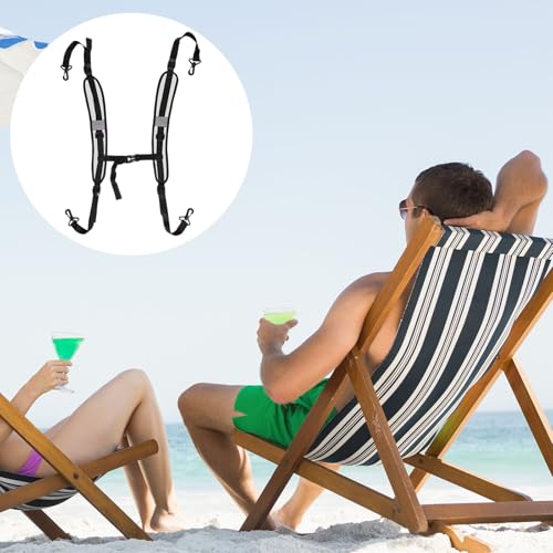 Lyreh Adjustable Beach Chair Backpack Straps, Replacement Shoulder - color: Gray