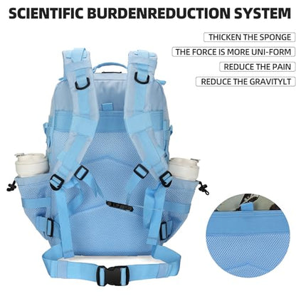 Lovelinks21 45L Tactical Assault Backpack 3 day assault pack with Molle Waterproof backpack Rucksack for Tactical Backpacks (Light blue) - color: Light Blue