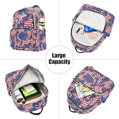 susiyo Usa Flag America Stars 4th Of July Backpack for Women 2026 Independence Liberty 10L Bag Vibrant Freedom Ladies Backpacks Travel Casual Daypack - color: Navy, size: Small