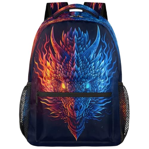 Dragon Kids Backpack for Girl Boy Waterproof Kids Back Pack | Animal Art School Bookbag fit Women Men Lightweight Rucksack Casual Daypack Carry On Bag for Work Hiking Camping Gym Travel - color: A:color 7