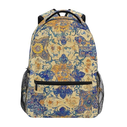 Backpacks for Unisex Adult Fashion School Bag with Chest Strap Gift Men & Women Bohemian Boho Vintage Mandala Style Flower - color: Multicolor11