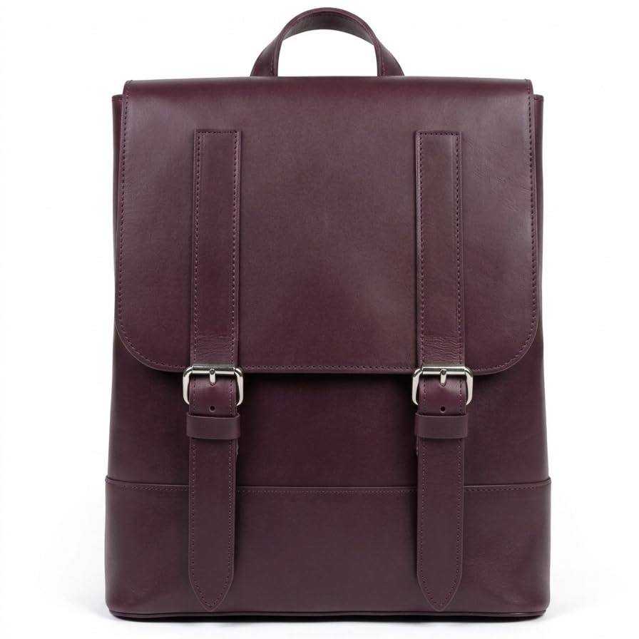 Genuine Leather Backpack for Men and Women Travel Daypack - Spacious Rucksack with Flap Buckle Closure and Back Zipper Pocket - Durable Work Carry 15x11.8x3.9 Burgundy - color: Burgundy Kaiser