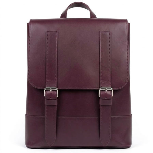 Genuine Leather Backpack for Men and Women Travel Daypack - Spacious Rucksack with Flap Buckle Closure and Back Zipper Pocket - Durable Work Carry 15x11.8x3.9 Burgundy - color: Burgundy Kaiser