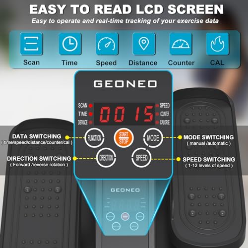 Under Desk Elliptical Machine, Electric Elliptical Leg Exerciser for Senior, Quiet and Compact Electric Seated Pedal Exerciser for Home with Monitor, Remote Control and 12 Adjustable Speeds - style: Black-pro