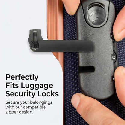 IIUIKOO 6PCS Zipper Pull Replacement, Heavy Duty Metal Zipper Replacement Slider Repair Kit for Luggage, Suitcase, Backpacks and Jackets, Universal Pulls, Black (2.44 x 0.38 x 0.43 in)
