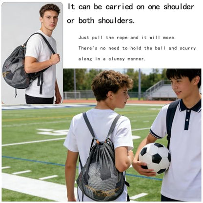 Basketball Bag with mesh Drawstring for Storage, Breathable for Sports use, Suitable for Volleyball, Football, Rugby, Swimming Bags, Double-Shoulder Strap, Cross-Body Strap